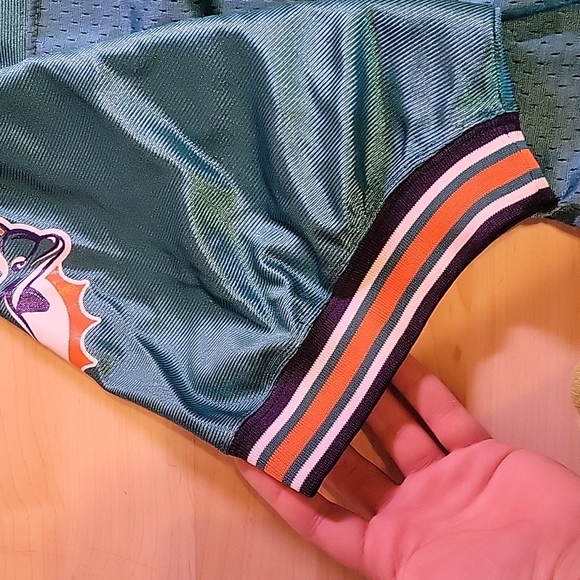 Vintage Starter Dolphins Z.THOMAS #54 NFL Jersey Teal/Orange Mens XXL - Picture 6 of 15
